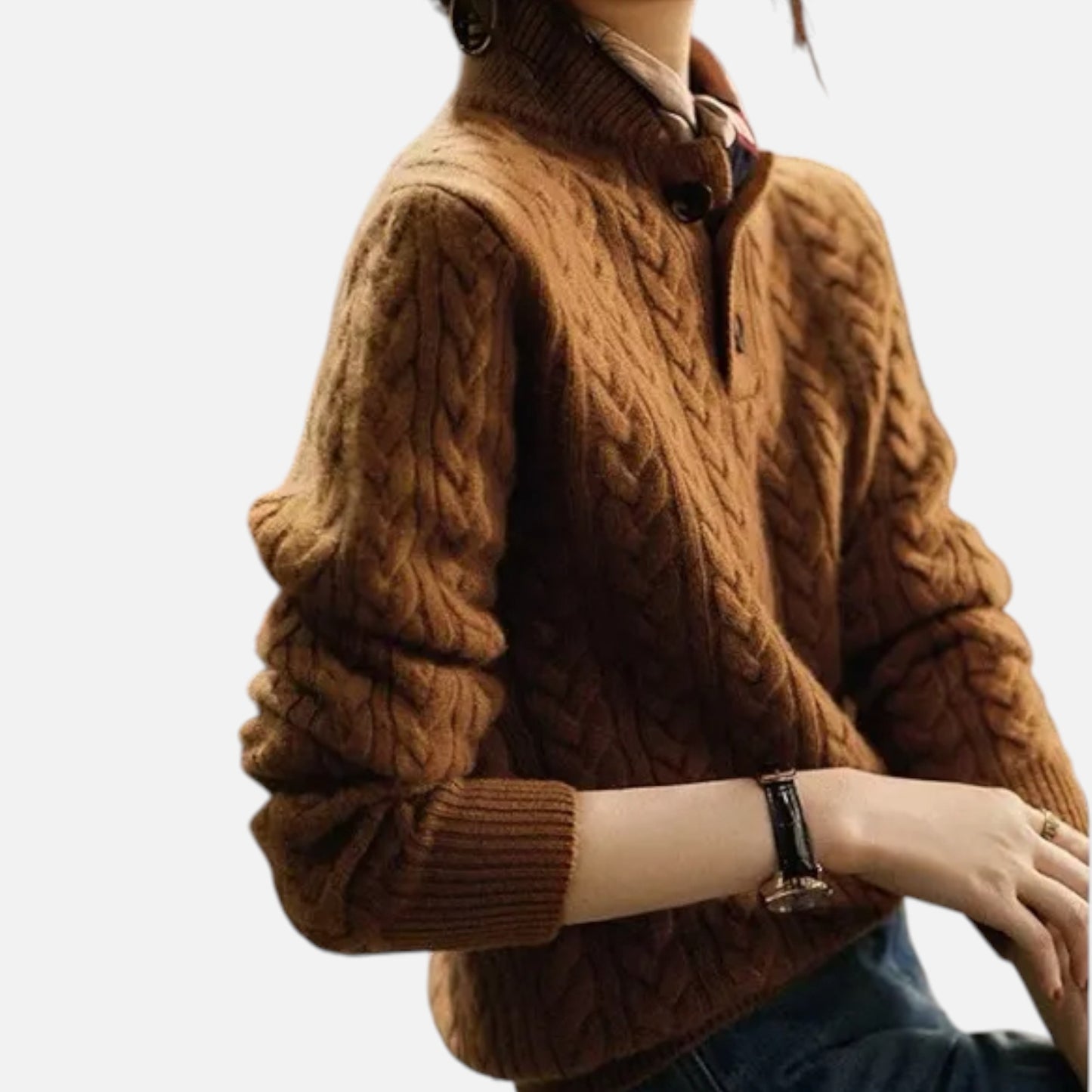 Morani | Women’s Twisted‑Stitch Heritage Knit Sweater