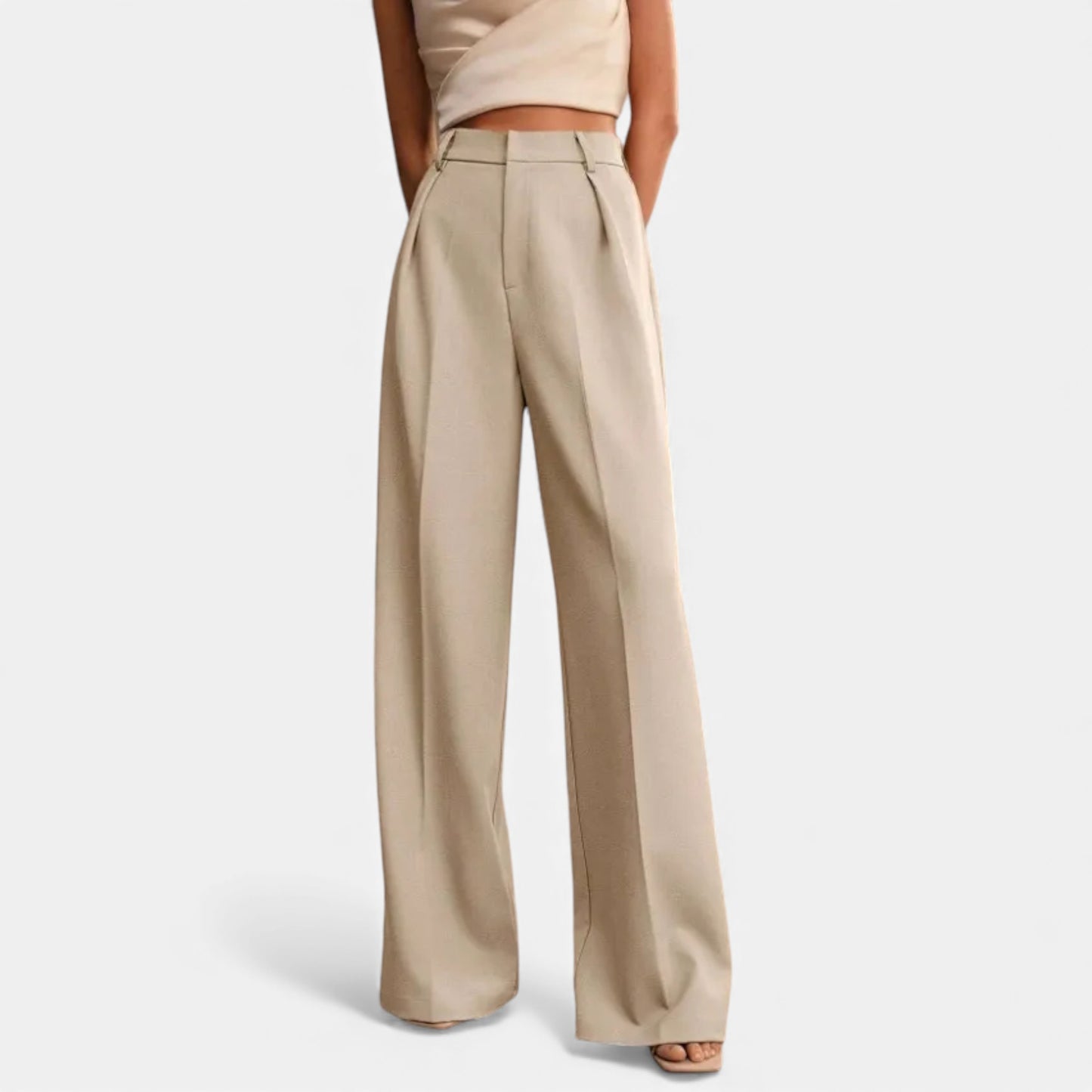 Morani | Women’s High-Rise Draped Wide-Leg Trousers