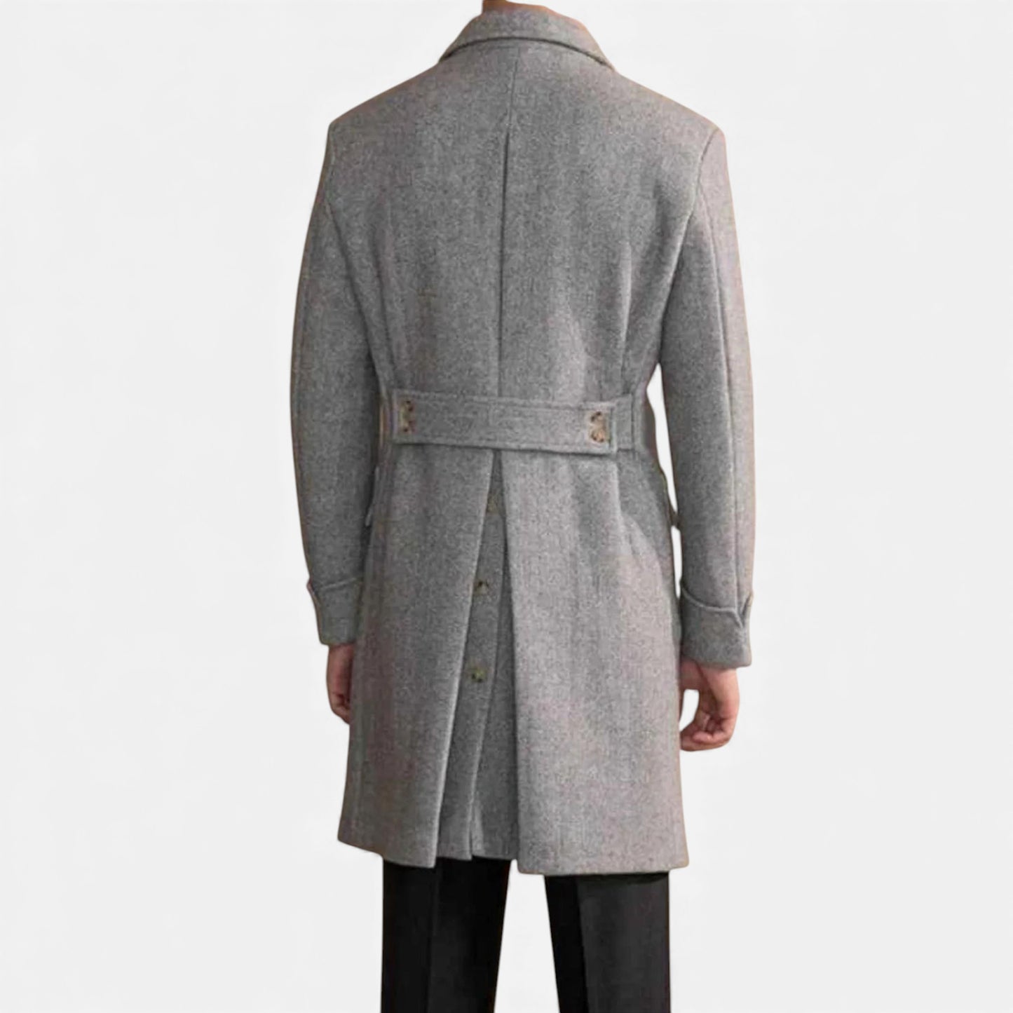 Morani | Men’s Tweed Cashmere Double-Breasted Overcoat
