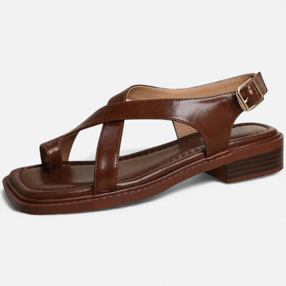 Morani | Women’s Heritage Brown Leather Toe‑Ring Sandals