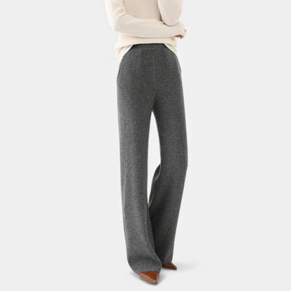 Morani | Women’s High-Waist Bouclé Knit Trousers