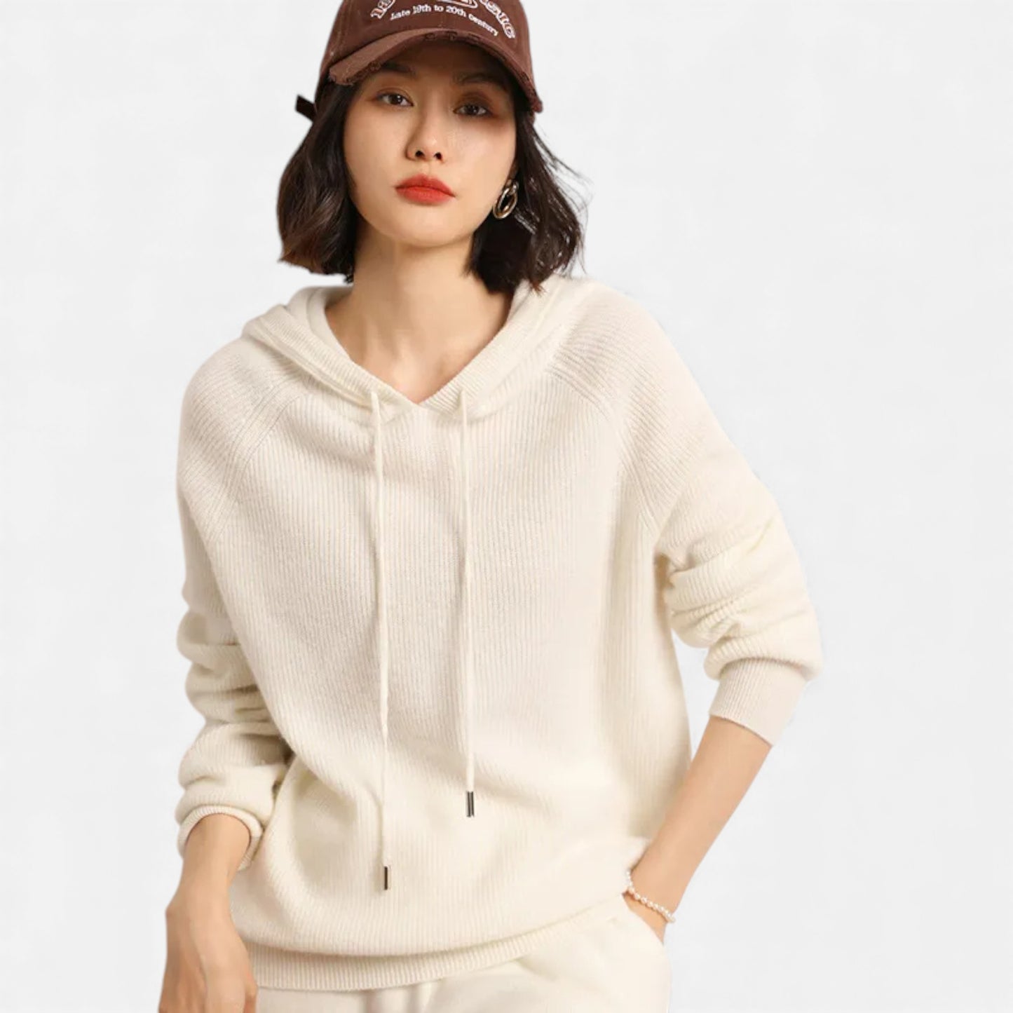 Morani | Women’s Hooded Cashmere‑Blend Pullover
