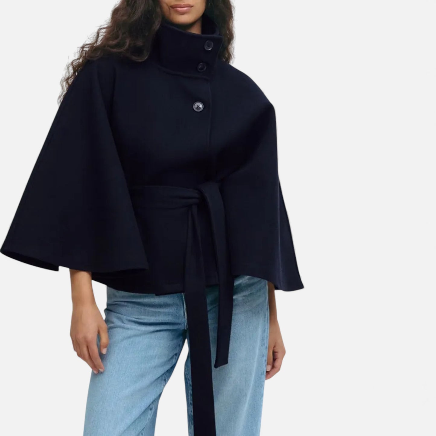 Morani | Women’s Batwing-Sleeve Wool-Touch Trench
