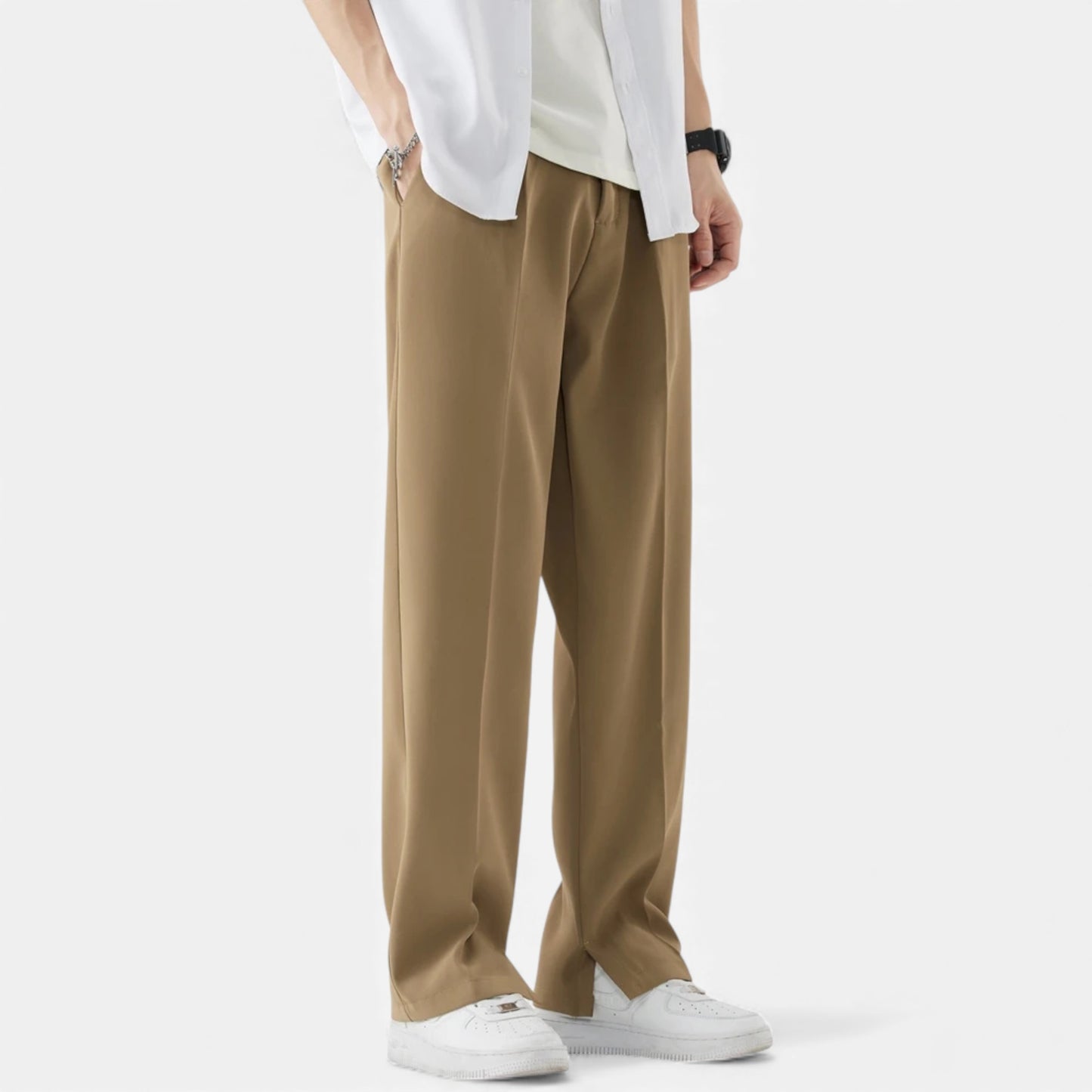 Morani | Men’s Silk-Touch Draped Trousers