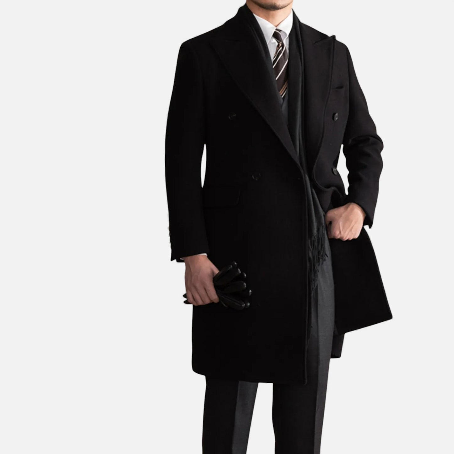 Morani | Men’s Double‑Breasted Mid‑Length Thermal Coat