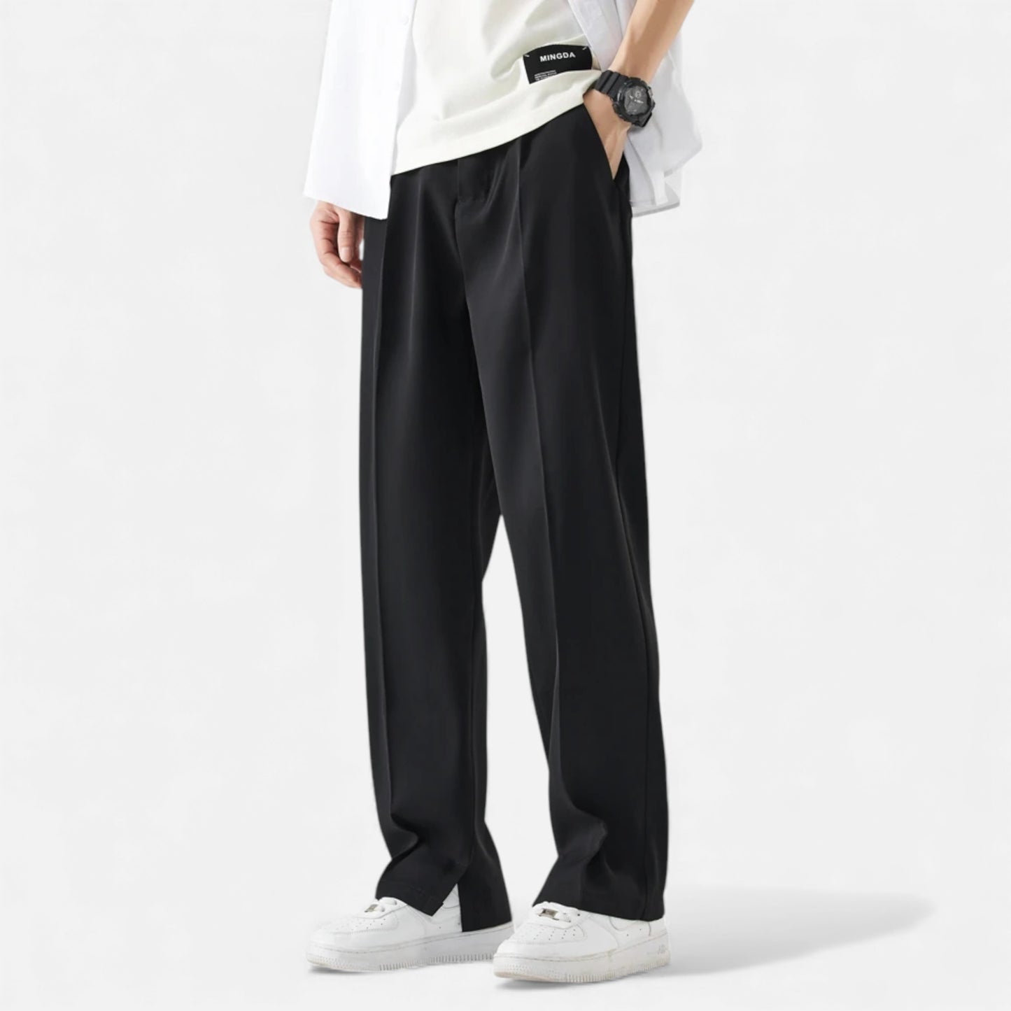 Morani | Men’s Silk-Touch Draped Trousers