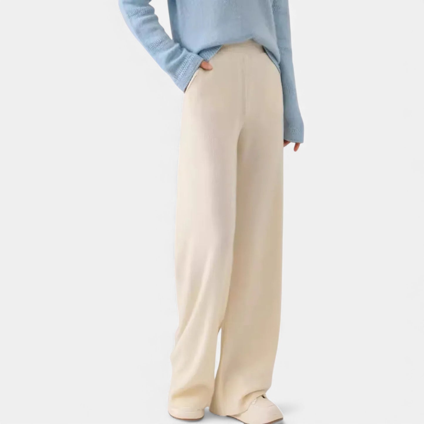 Morani | Women’s High-Waist Bouclé Knit Trousers