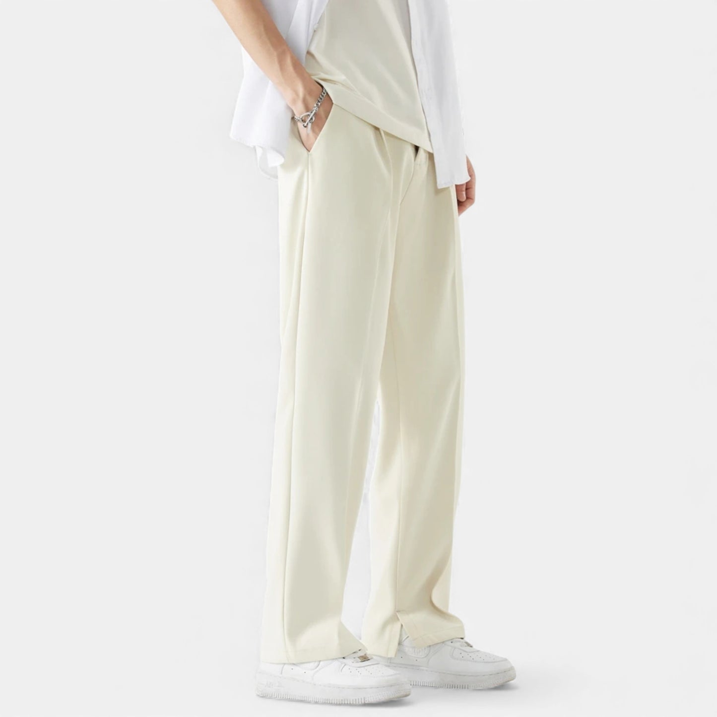 Morani | Men’s Silk-Touch Draped Trousers