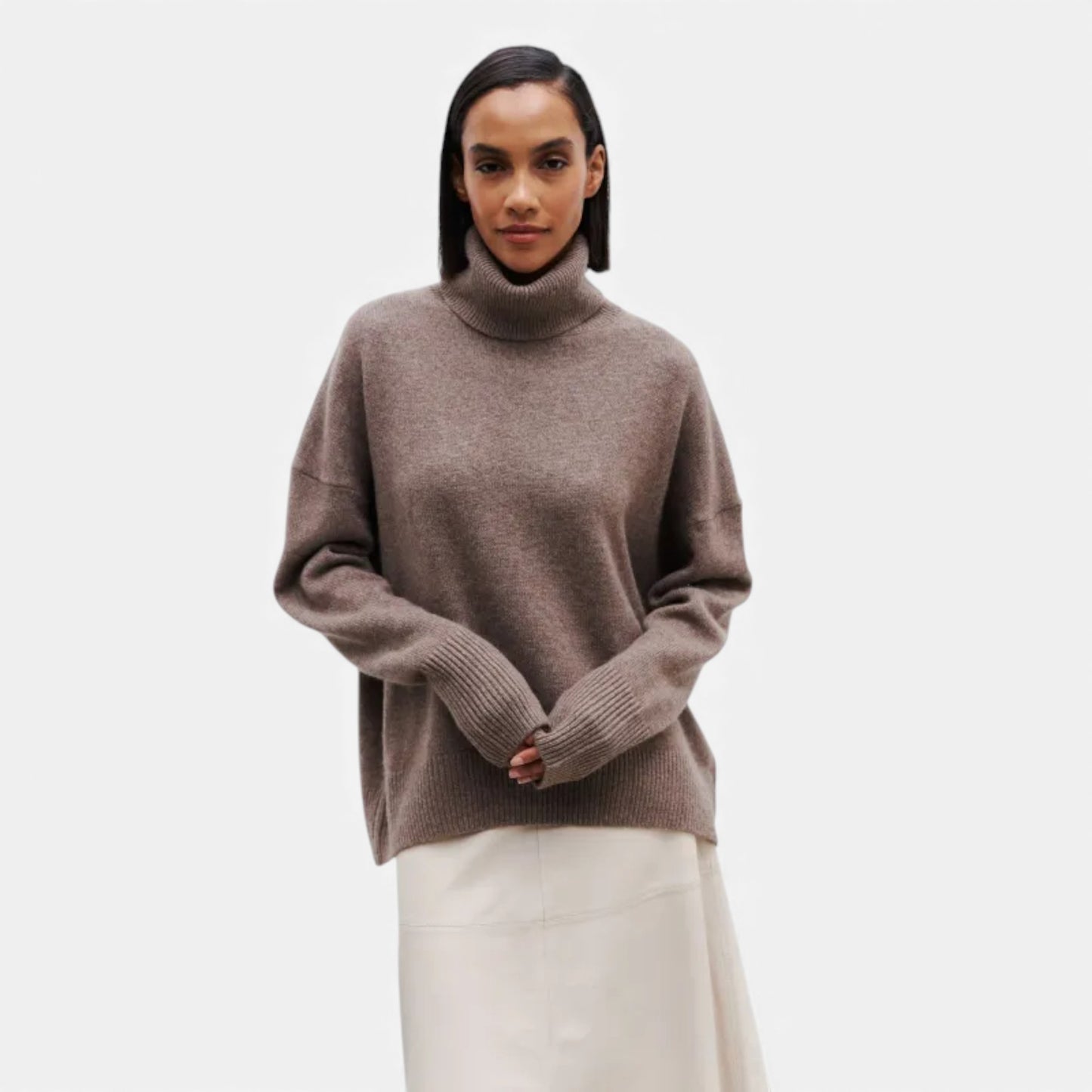 Morani | Women’s High‑Collar Heritage Knit Sweater