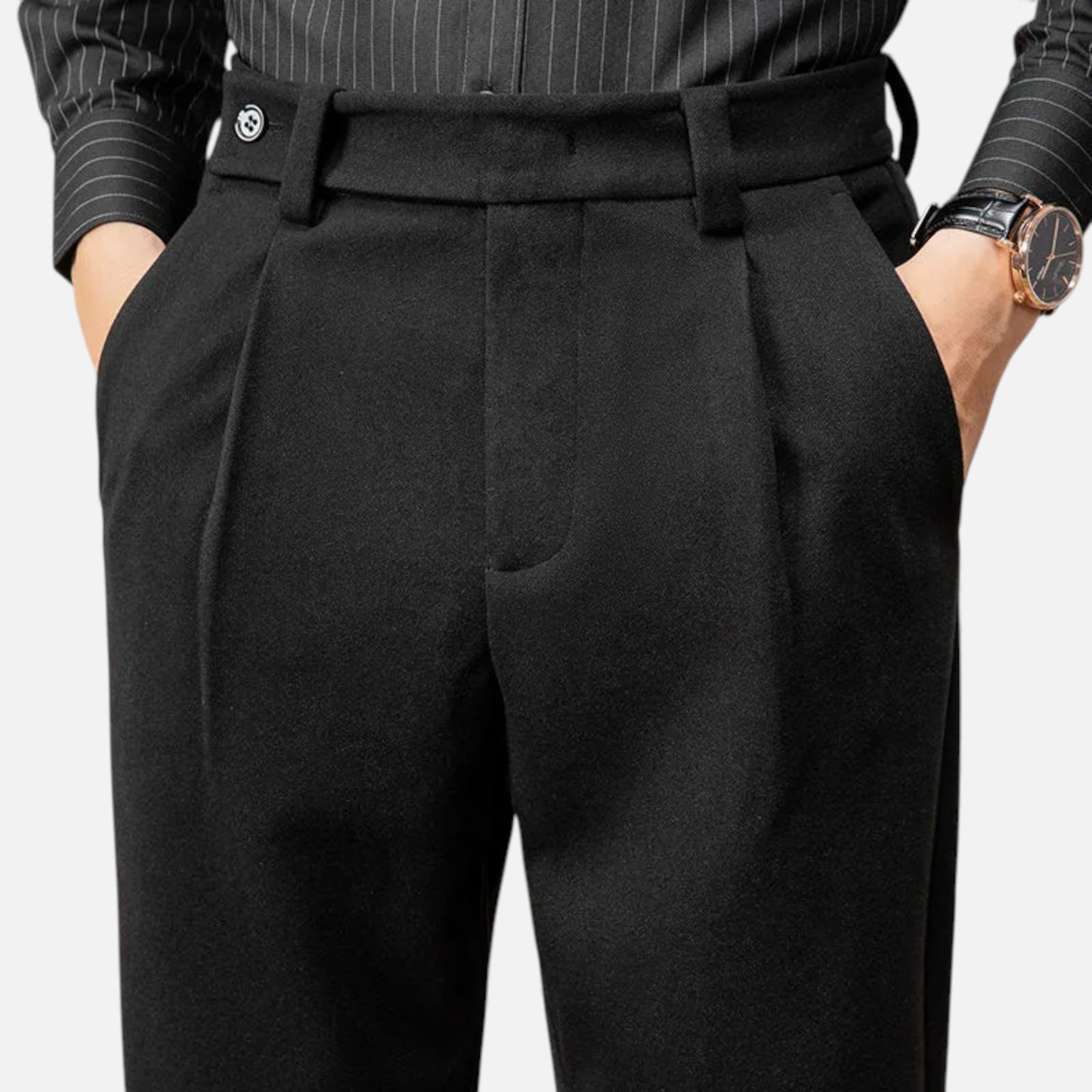 Morani | Men’s Heritage Wool‑Blend Straight Trousers