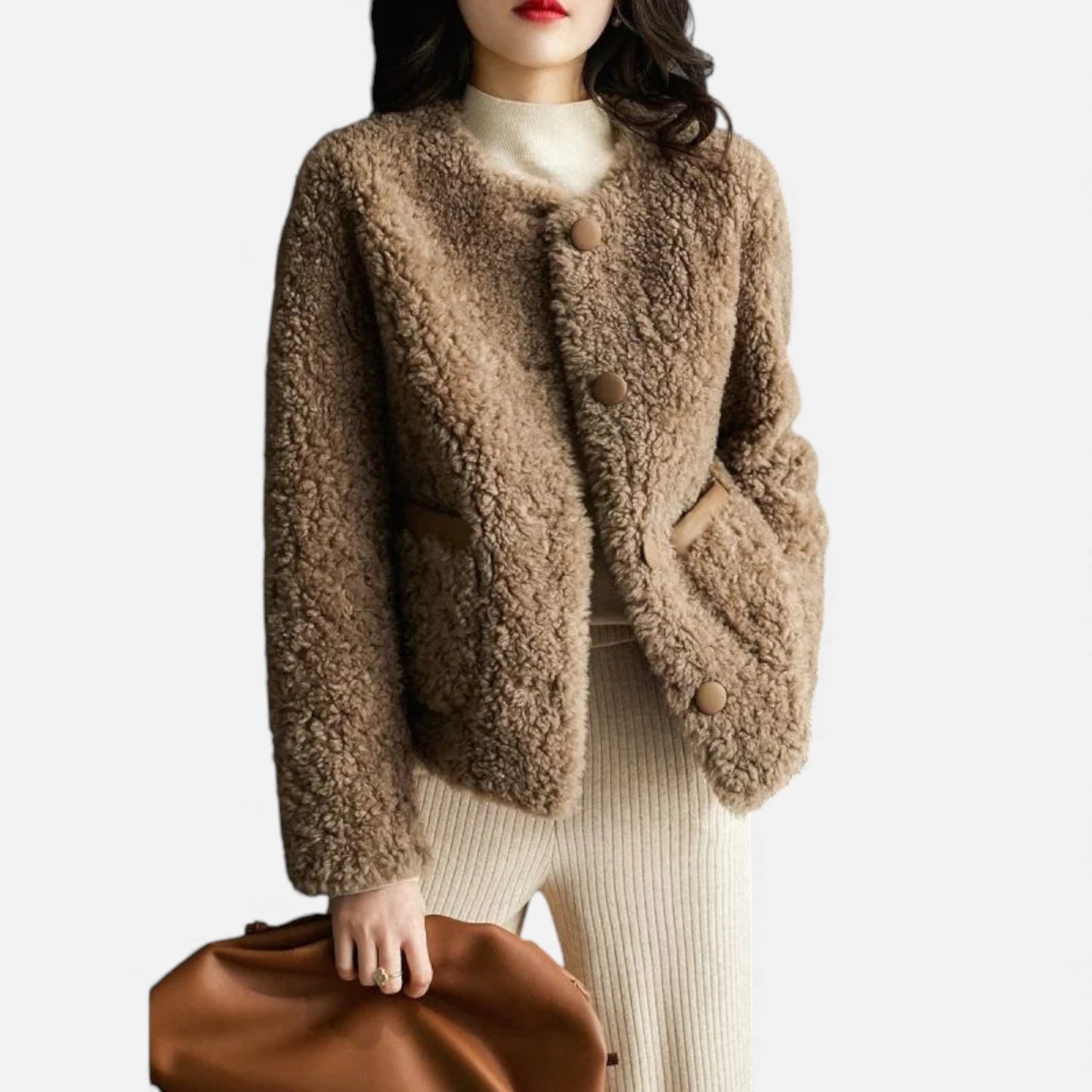 Morani | Women’s Granular Lamb-Wool Fleece Coat