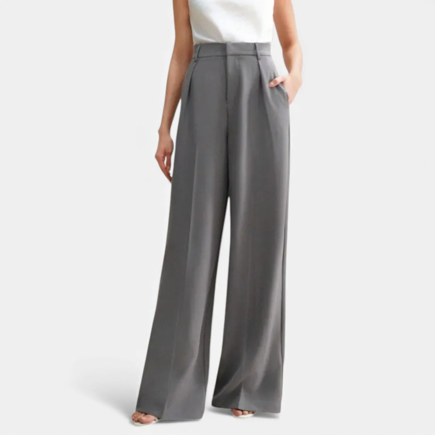 Morani | Women’s High-Rise Draped Wide-Leg Trousers