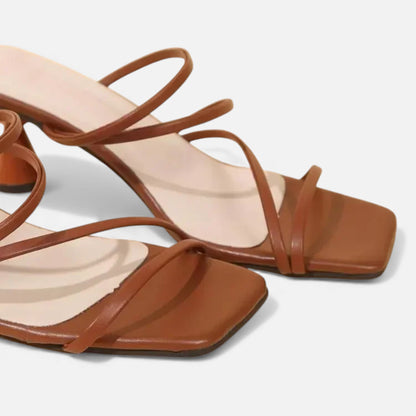 Morani | Women’s Square‑Toe Satin Mule Pumps