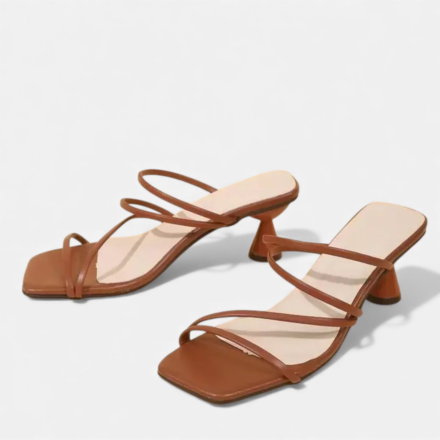 Morani | Women’s Square‑Toe Satin Mule Pumps