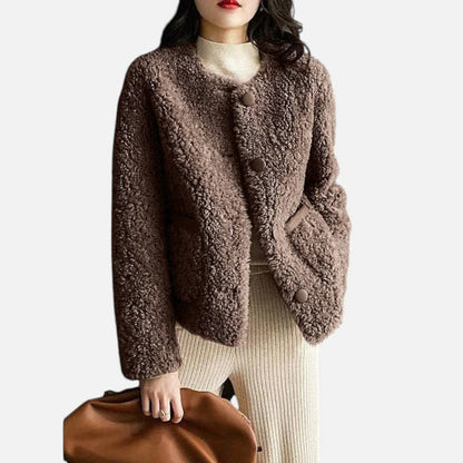 Morani | Women’s Granular Lamb-Wool Fleece Coat