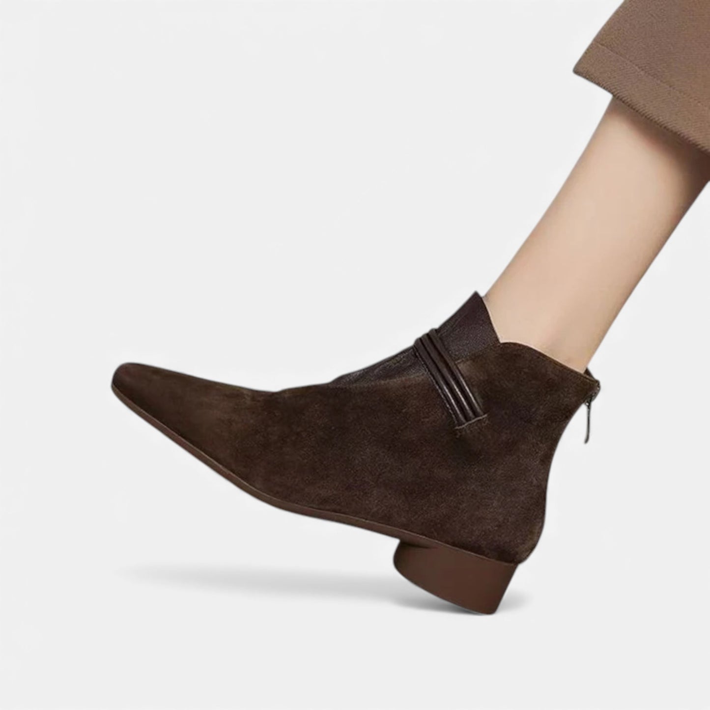 Morani | Women’s Leather Ruffled Ankle Boots – Heritage Pointed Toe