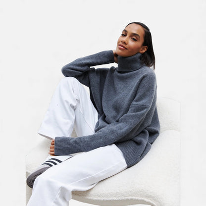 Morani | Women’s High‑Collar Heritage Knit Sweater