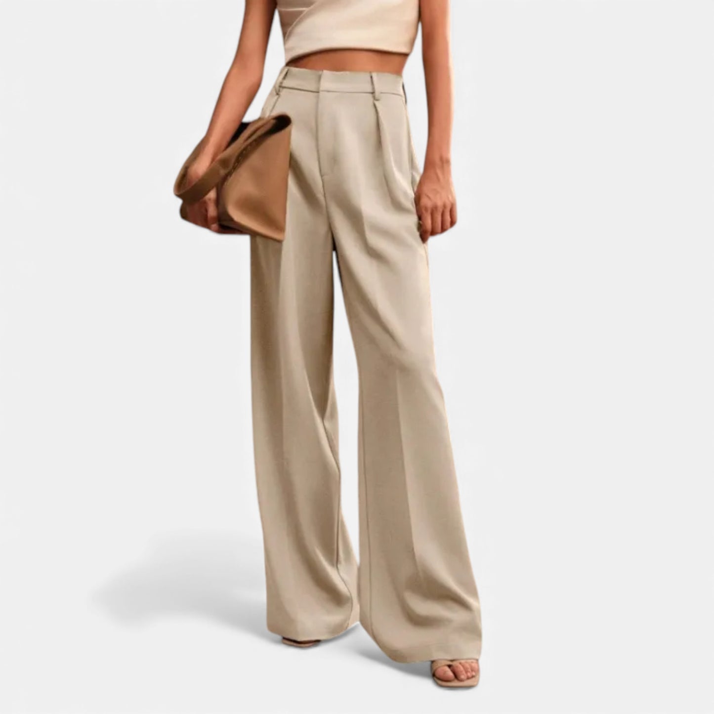Morani | Women’s High-Rise Draped Wide-Leg Trousers