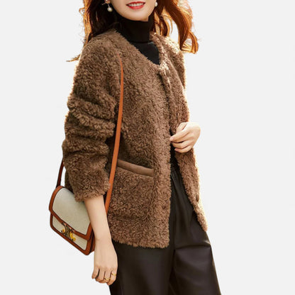 Morani | Women’s Granular Lamb-Wool Fleece Coat