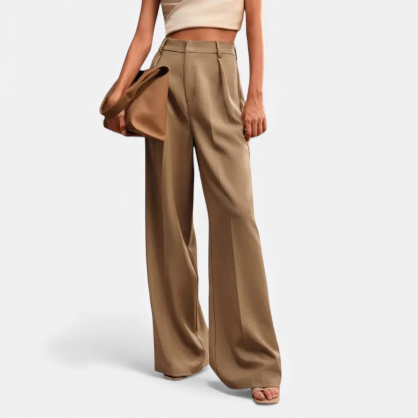 Morani | Women’s High-Rise Draped Wide-Leg Trousers