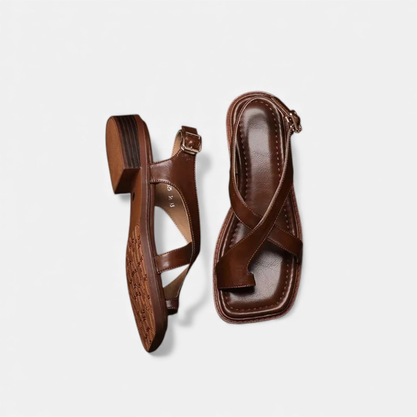 Morani | Women’s Heritage Brown Leather Toe‑Ring Sandals