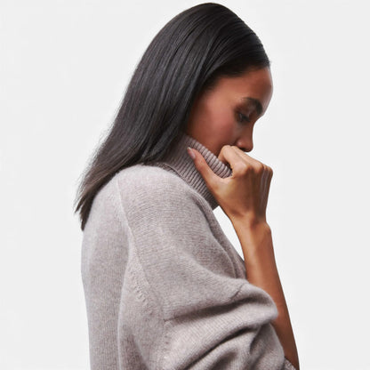 Morani | Women’s High‑Collar Heritage Knit Sweater