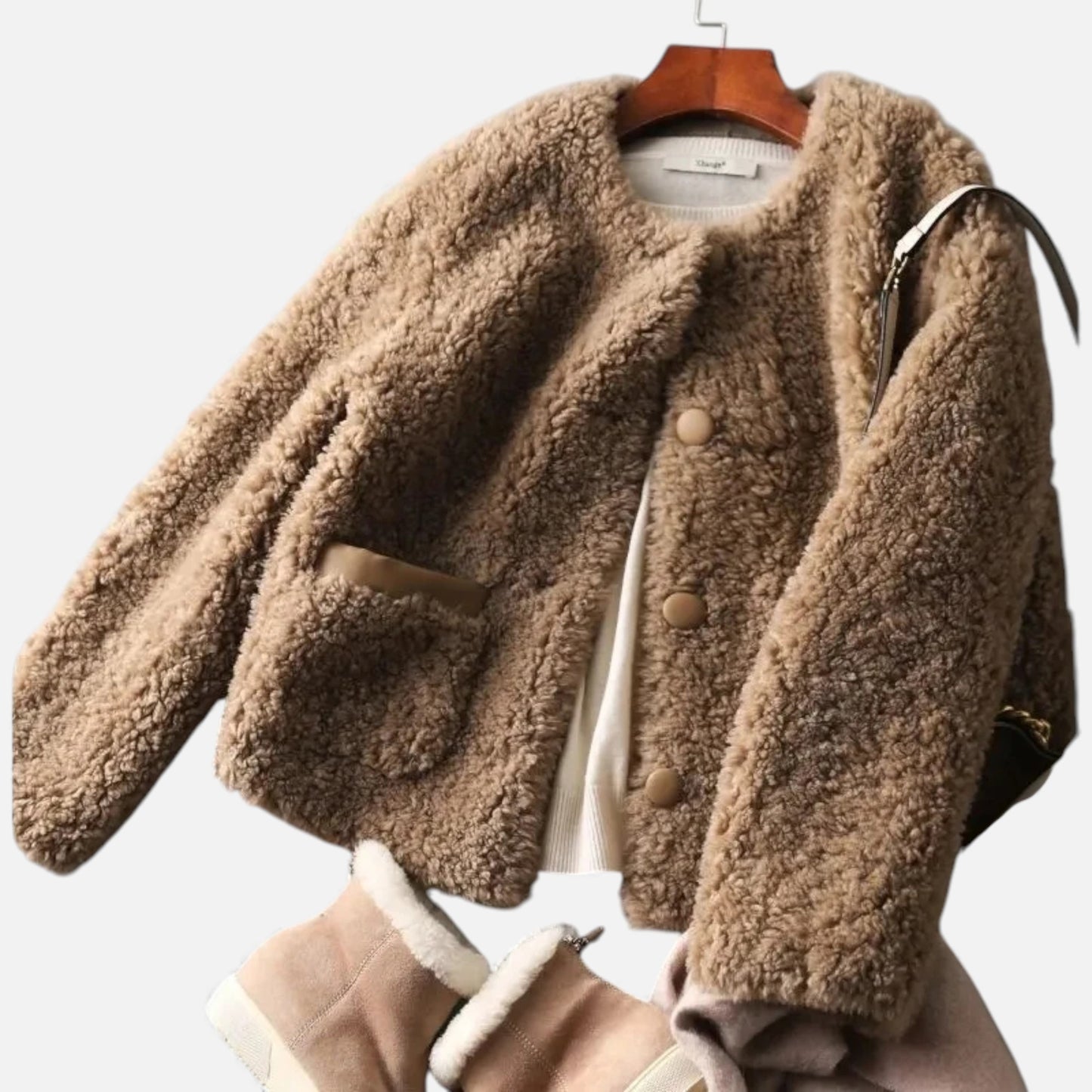 Morani | Women’s Granular Lamb-Wool Fleece Coat