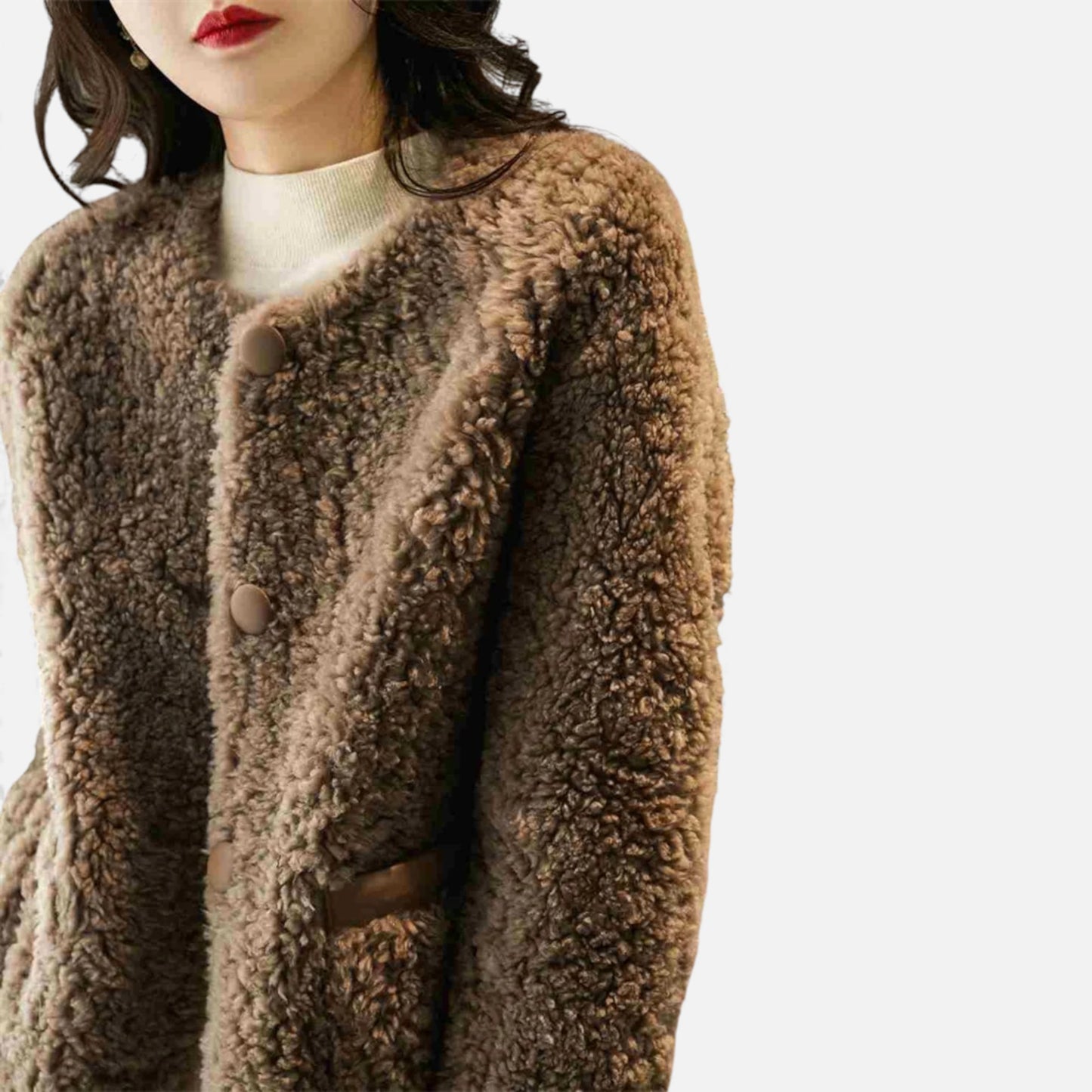 Morani | Women’s Granular Lamb-Wool Fleece Coat