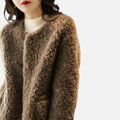 Morani | Women’s Granular Lamb-Wool Fleece Coat