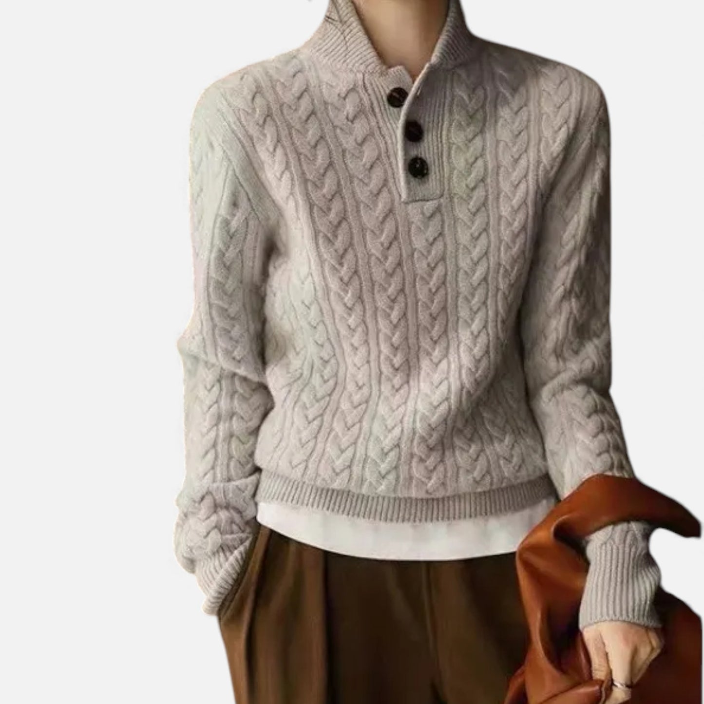 Morani | Women’s Twisted‑Stitch Heritage Knit Sweater