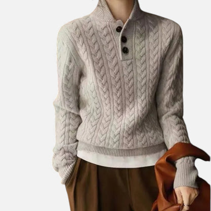 Morani | Women’s Twisted‑Stitch Heritage Knit Sweater