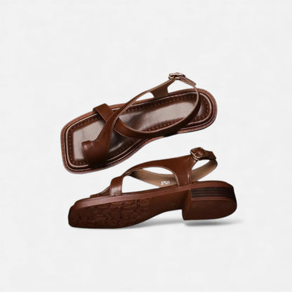Morani | Women’s Heritage Brown Leather Toe‑Ring Sandals