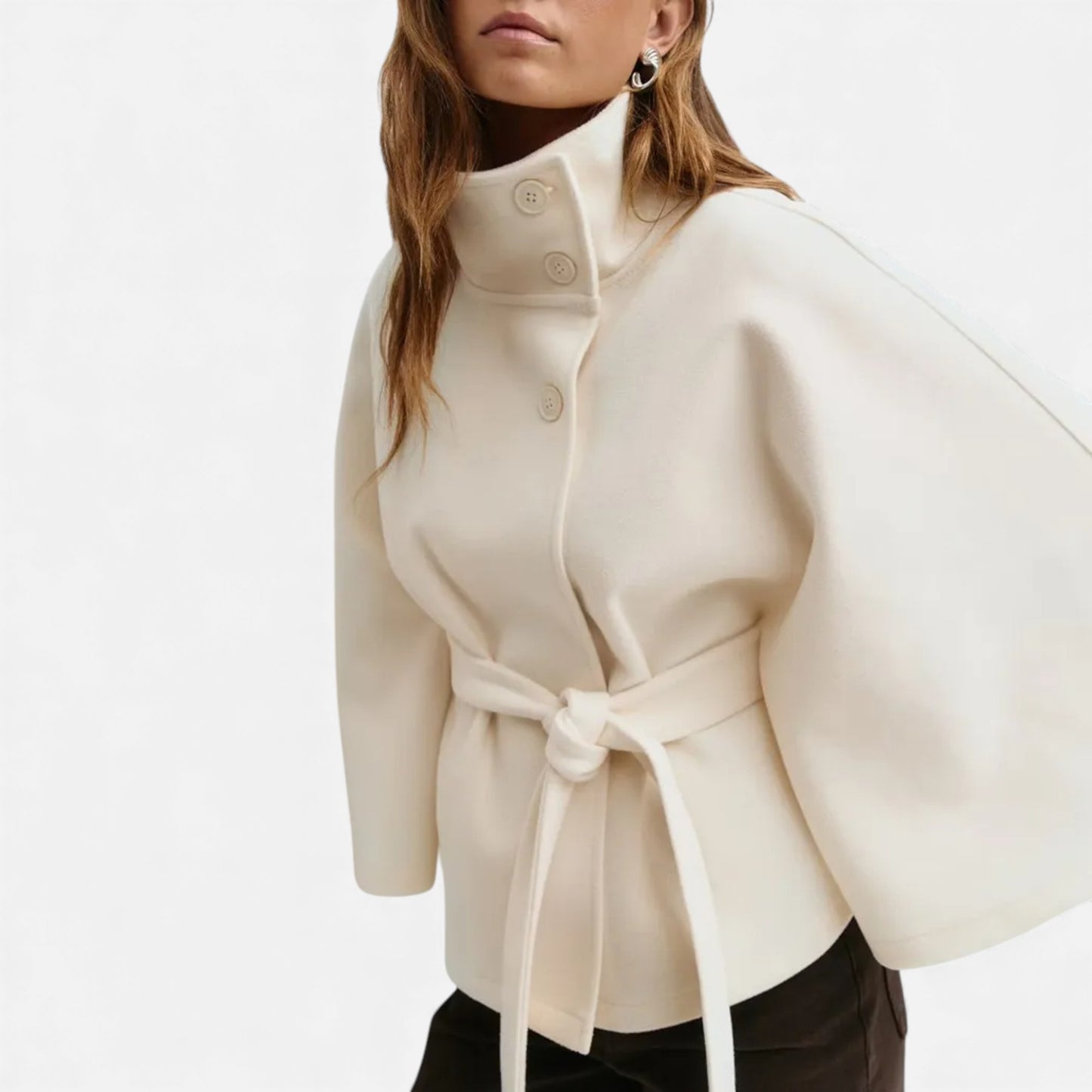 Morani | Women’s Batwing-Sleeve Wool-Touch Trench