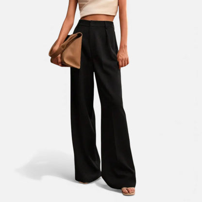 Morani | Women’s High-Rise Draped Wide-Leg Trousers