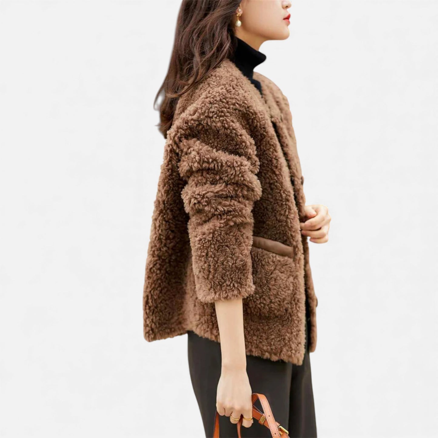 Morani | Women’s Granular Lamb-Wool Fleece Coat
