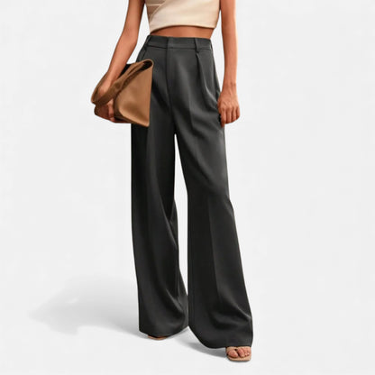 Morani | Women’s High-Rise Draped Wide-Leg Trousers
