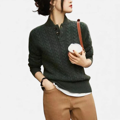 Morani | Women’s Twisted‑Stitch Heritage Knit Sweater