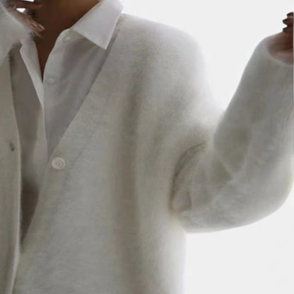 Morani | Women’s Mink‑Pile V‑Neck Cardigan