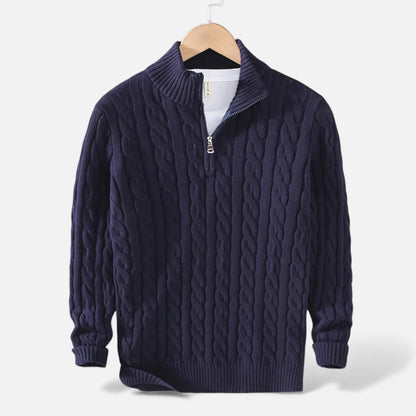 Morani | Men’s Zip‑Knitted Heritage Sweater