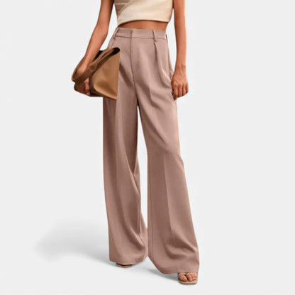 Morani | Women’s High-Rise Draped Wide-Leg Trousers