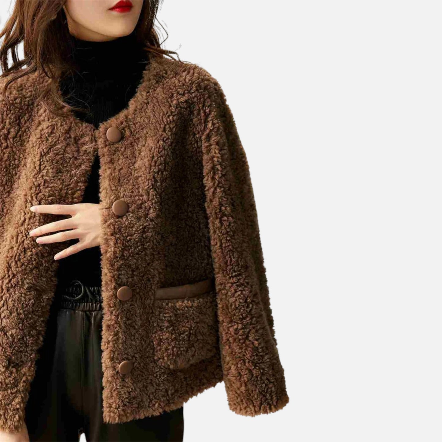 Morani | Women’s Granular Lamb-Wool Fleece Coat