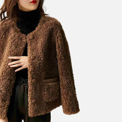 Morani | Women’s Granular Lamb-Wool Fleece Coat