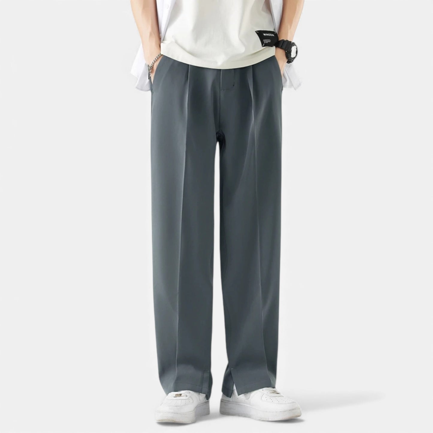 Morani | Men’s Silk-Touch Draped Trousers