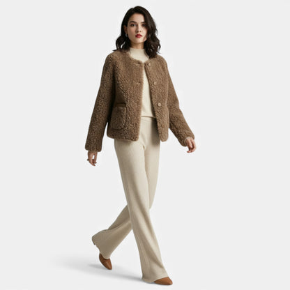 Morani | Women’s Granular Lamb-Wool Fleece Coat