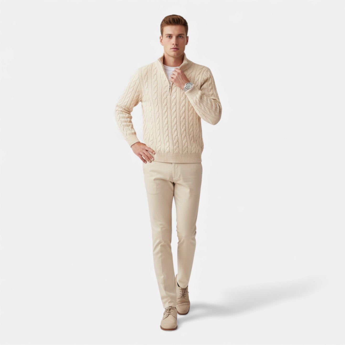 Morani | Men’s Zip‑Knitted Heritage Sweater