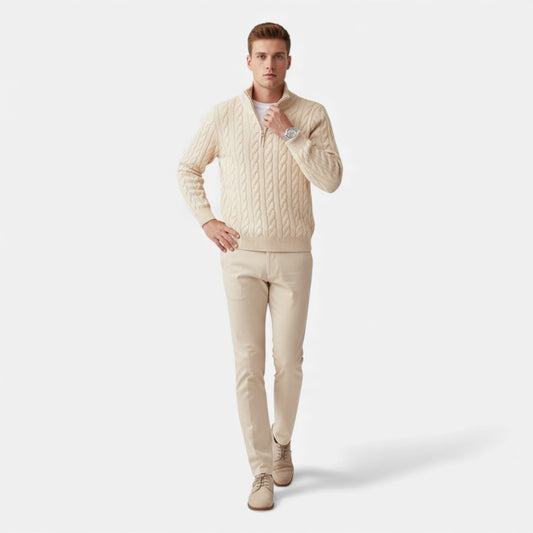 Morani | Men’s Zip‑Knitted Heritage Sweater