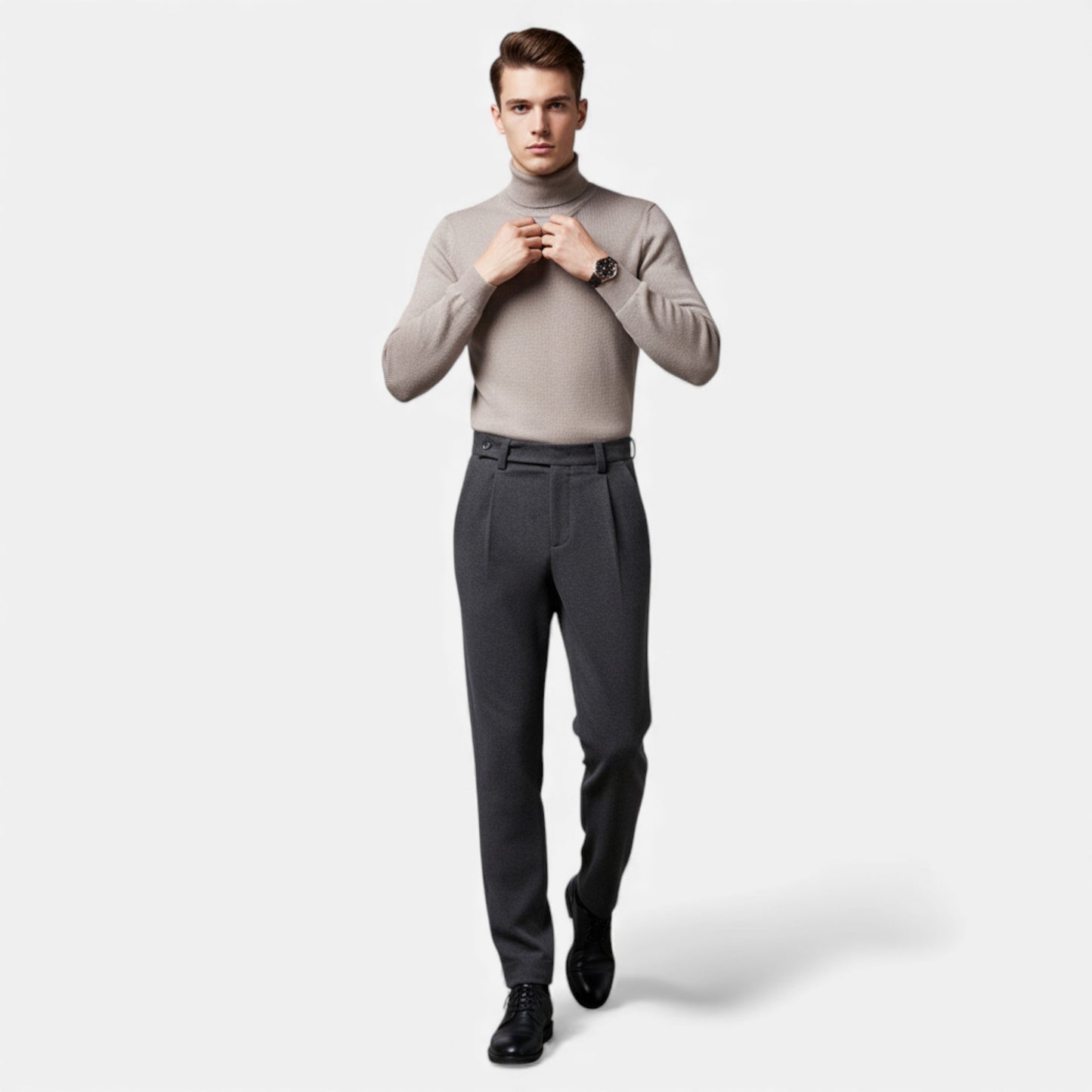 Morani | Men’s Heritage Wool‑Blend Straight Trousers