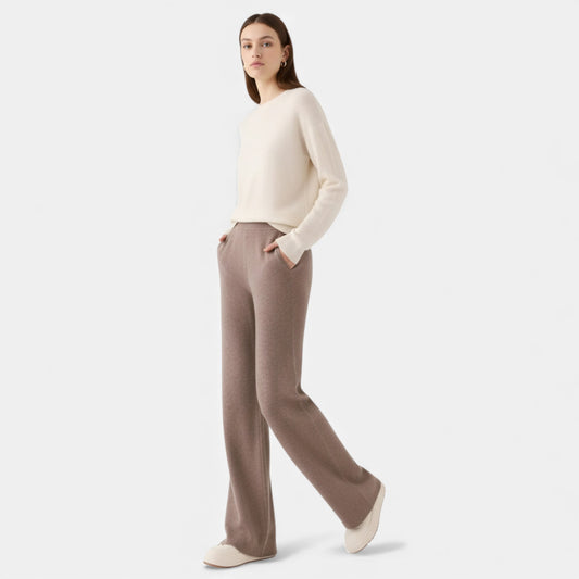 Morani | Women’s High-Waist Bouclé Knit Trousers