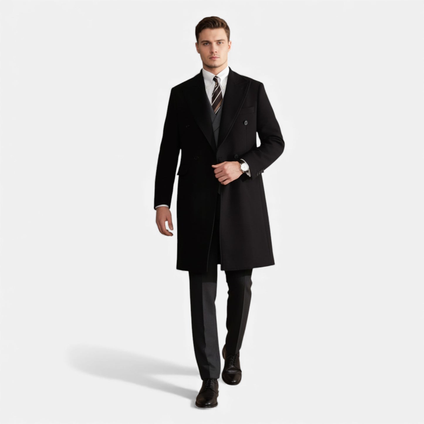 Morani | Men’s Double‑Breasted Mid‑Length Thermal Coat