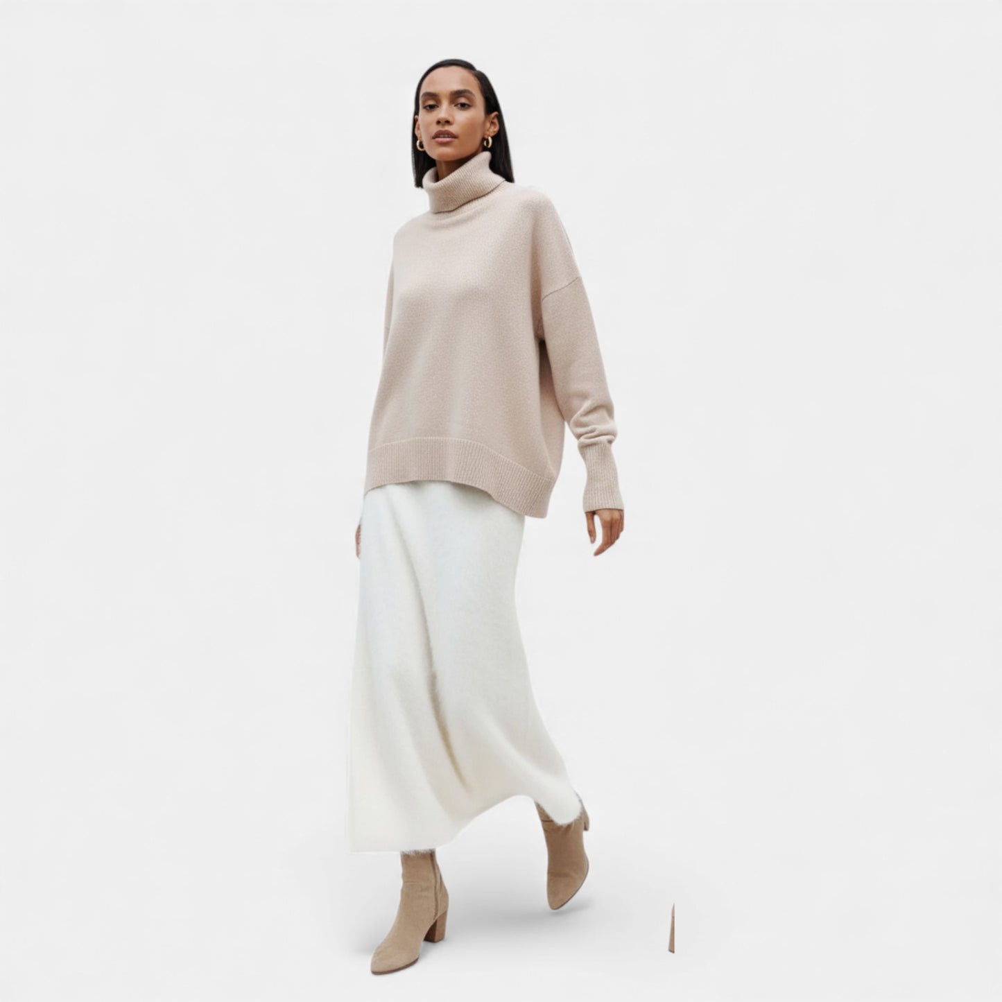 Morani | Women’s High‑Collar Heritage Knit Sweater